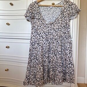 New Abound women's Fit and Flare Dress Size S Multicolor Round Neck Short Sleeve